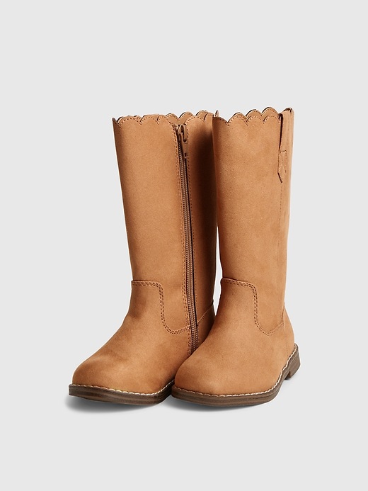 2 of 8 showing, with the color bruno brown of product Toddler Scalloped Boots