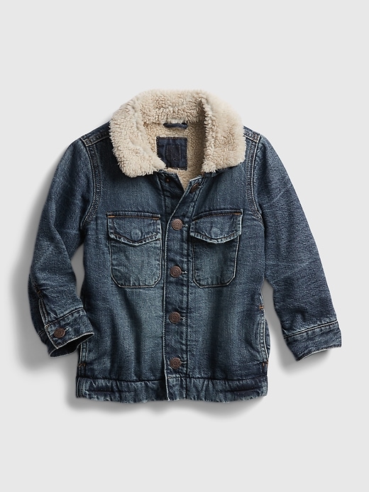 Image number 1 showing, Toddler Sherpa Lined Denim Jacket