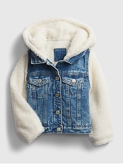 jean jacket with fur for toddlers