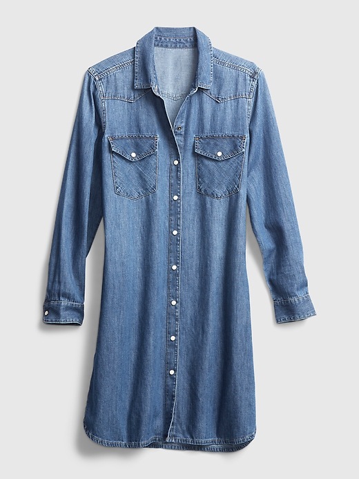 Image number 6 showing, Denim Shirtdress