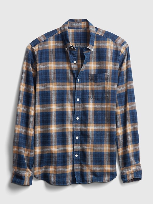 Image number 6 showing, Denim Plaid Shirt in Untucked Fit