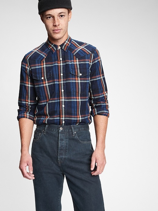 Image number 1 showing, Denim Western Shirt