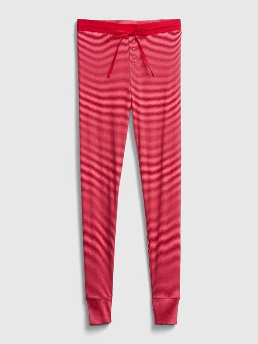 2 of 8 showing, with the color pink & red stripe of product Ribbed Joggers in Modal