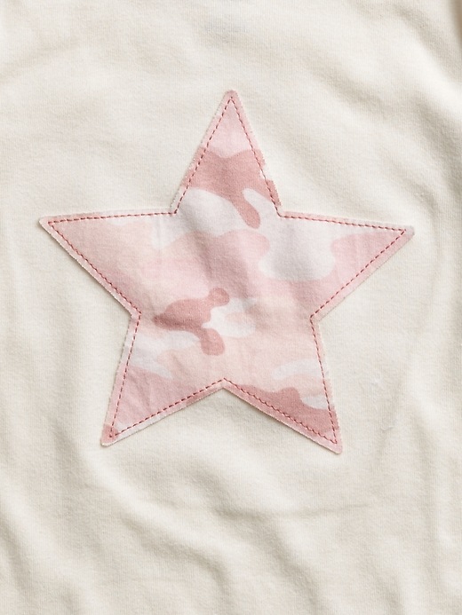 2 of 8 showing, with the color pale pink of product babyGap Camo Star PJ Set