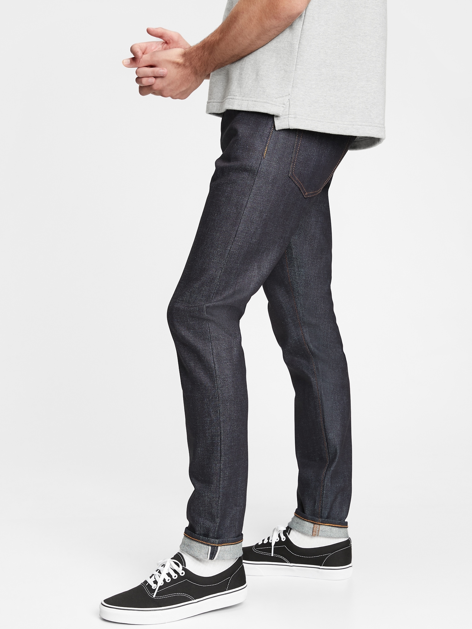 selvedge slim jeans with gapflex