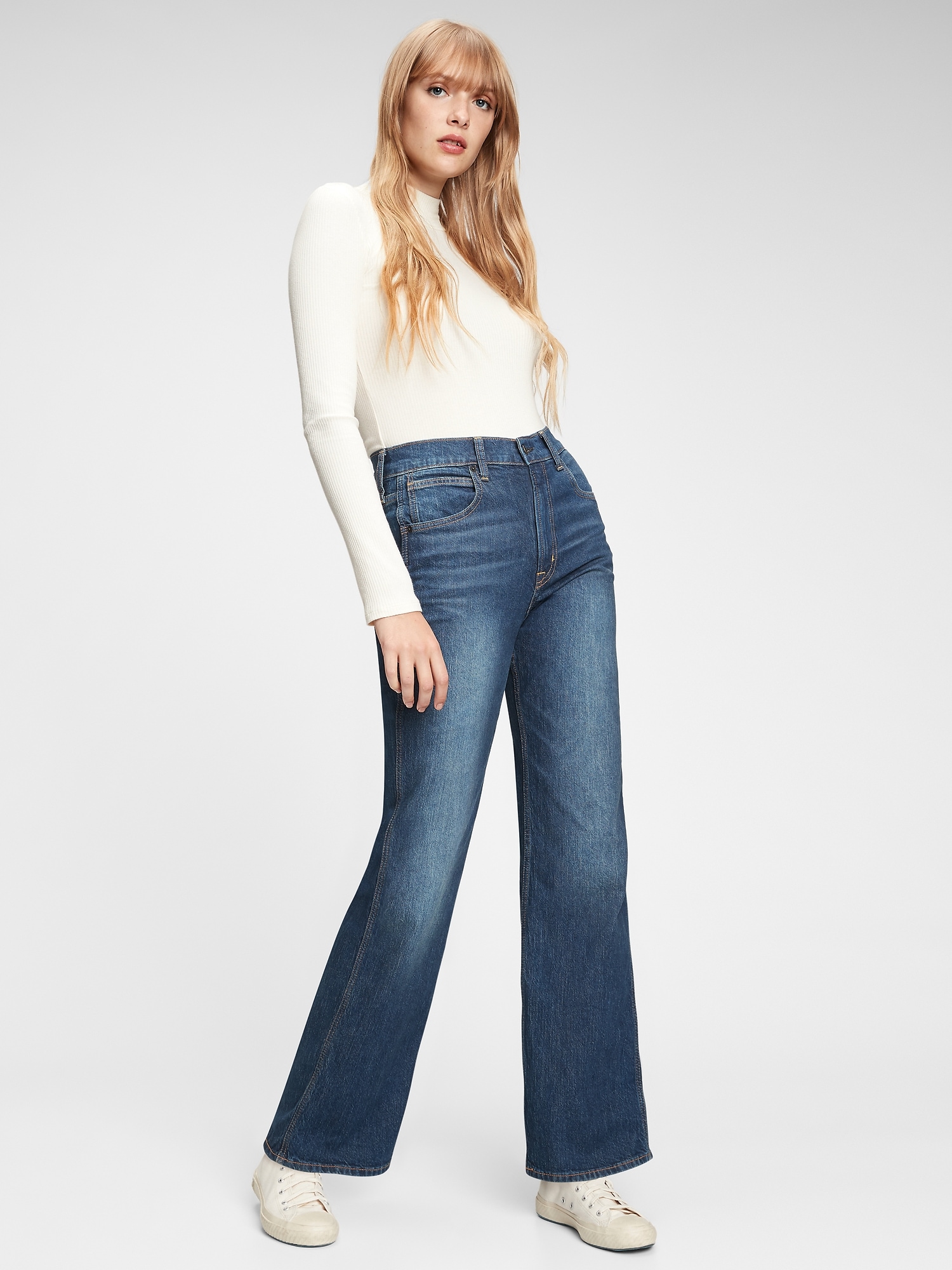 vintage high waisted flare jeans