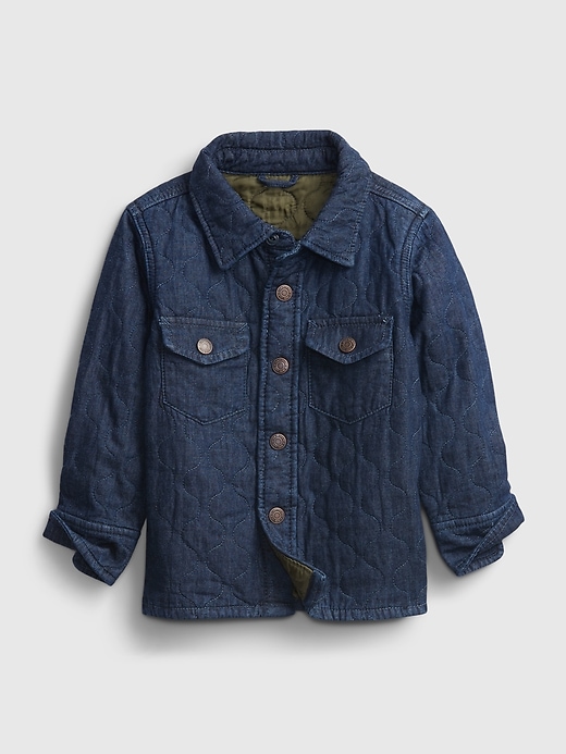 1 of 8 showing, with the color dark wash of product Toddler Denim Shirt Jacket
