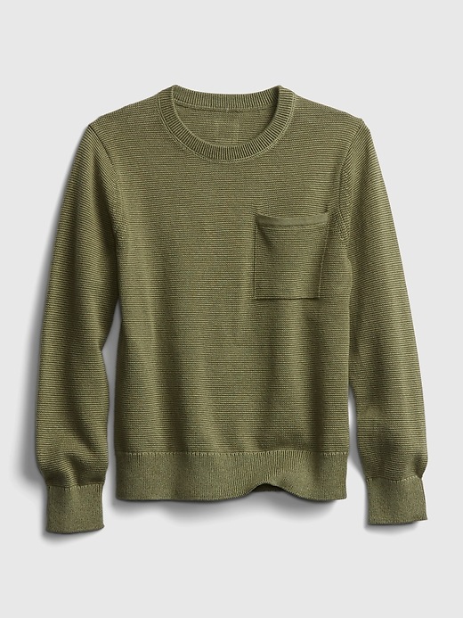 View large product image 1 of 1. Kids Pocket Crewneck Sweater