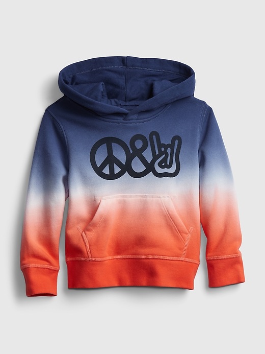View large product image 1 of 3. Toddler Peace and Rock-On Graphic Hoodie