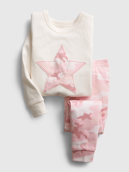 1 of 8 showing, with the color pale pink of product babyGap Camo Star PJ Set