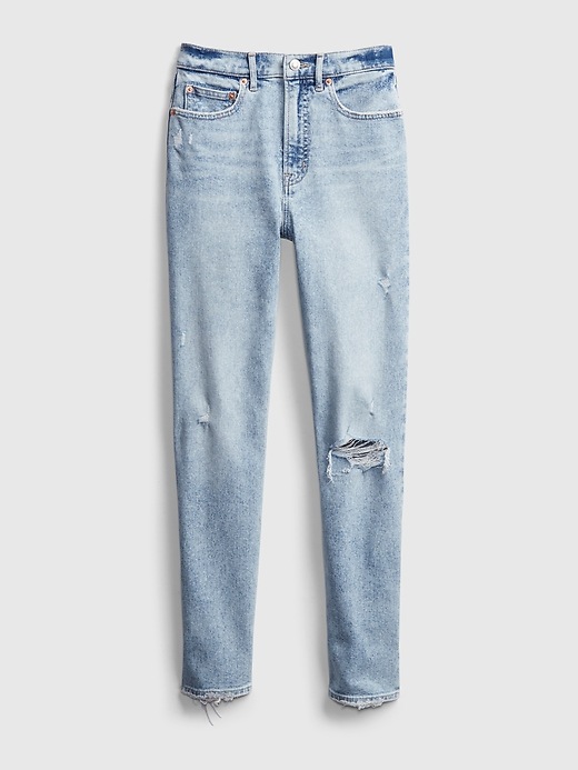 Image number 8 showing, High Rise Destructed Vintage Slim Jeans