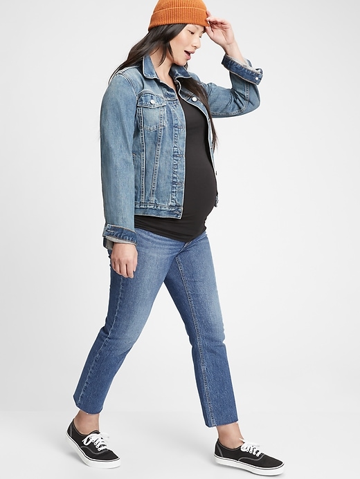 Image number 1 showing, Maternity True Waistband Cheeky Straight Jeans With Washwell&#153