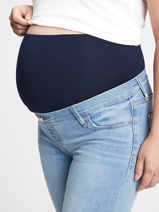 Image number 3 showing, Maternity Full Panel Destructed Legging Jeans