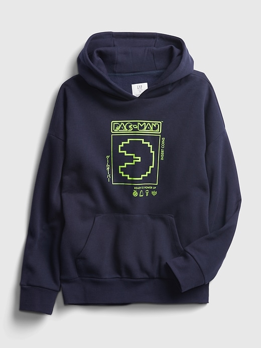 2 of 8 showing, with the color dark night of product Teen &#124 Pac-Man Oversized Graphic Hoodie