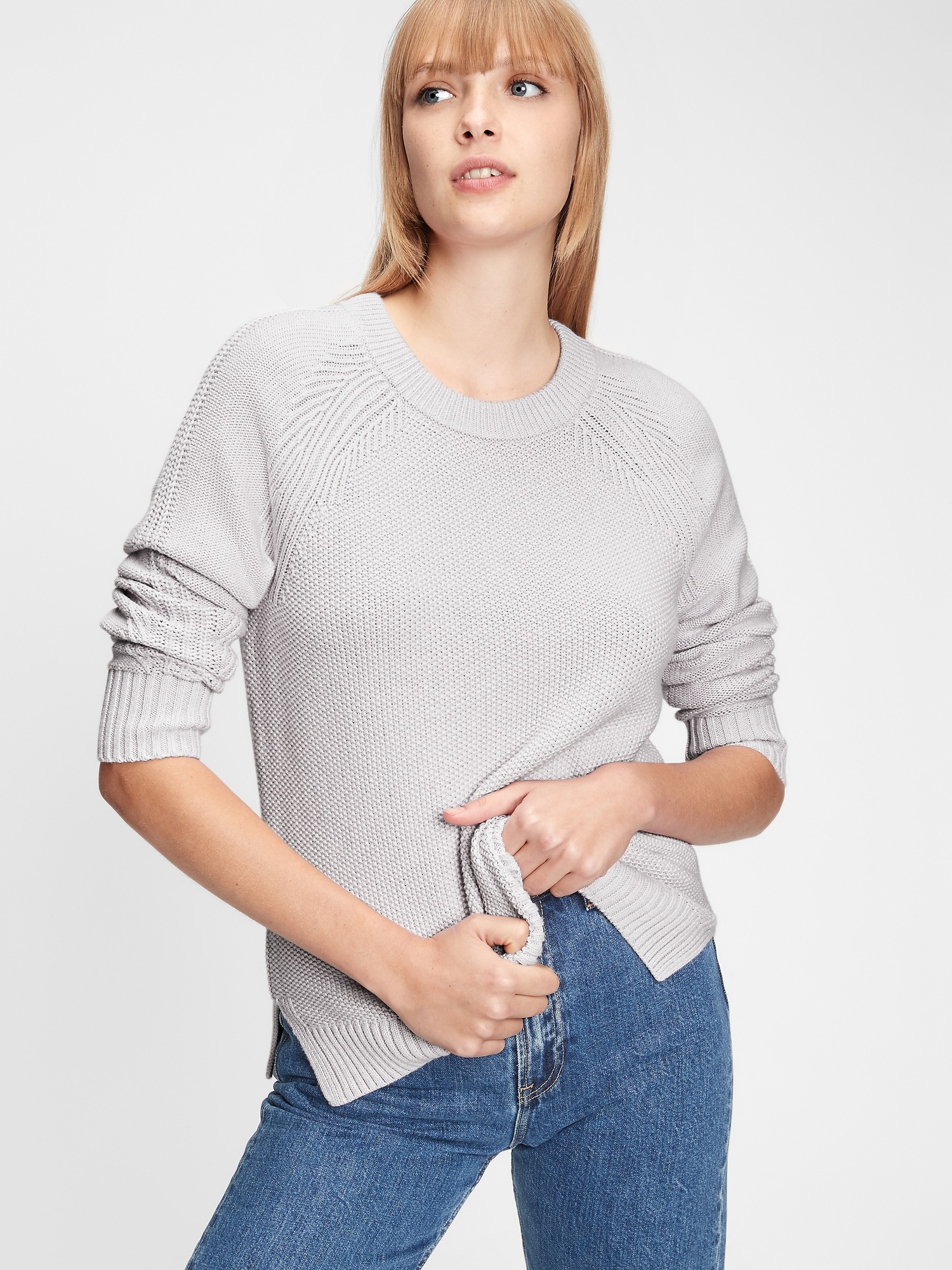 Gap textured on sale crewneck sweater