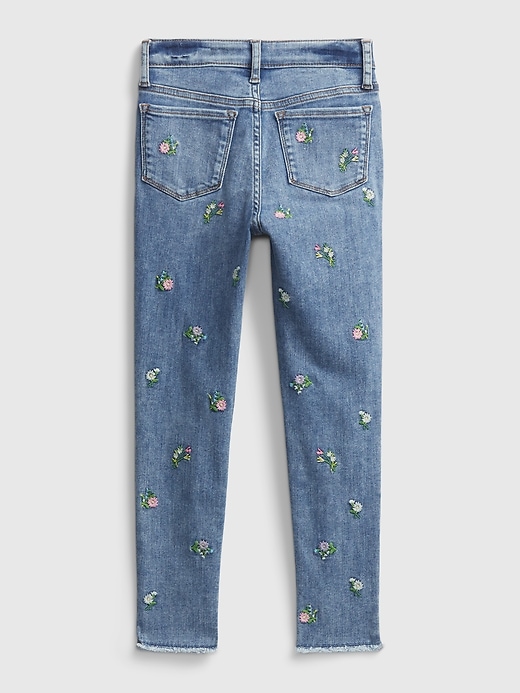 Image number 3 showing, Kids High-Rise Skinny Ankle Embroidered Floral Jeggings with Max Stretch