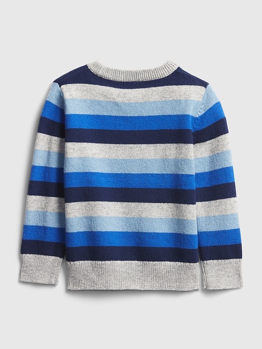 Image number 2 showing, Toddler Happy Stripe Crewneck Sweater