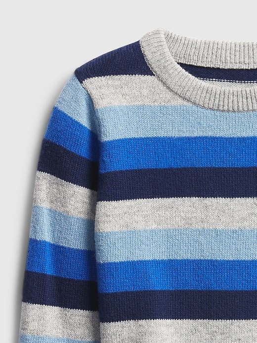Image number 3 showing, Toddler Happy Stripe Crewneck Sweater