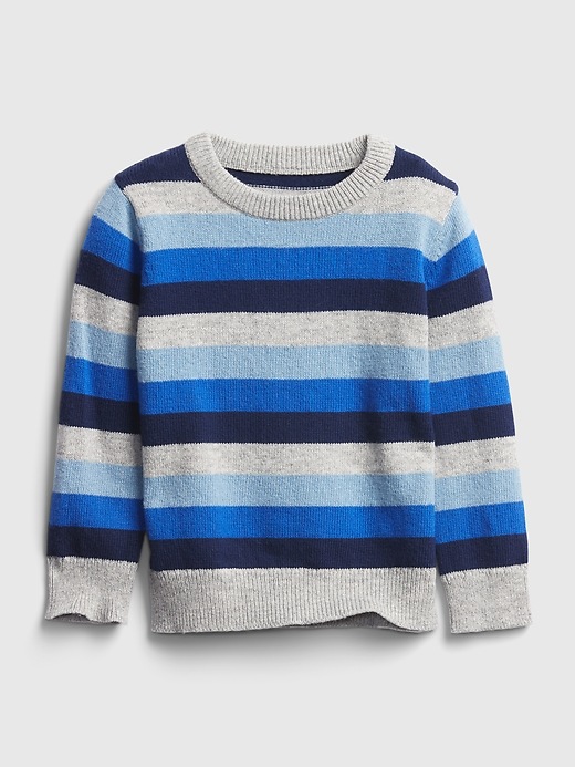 Image number 1 showing, Toddler Happy Stripe Crewneck Sweater
