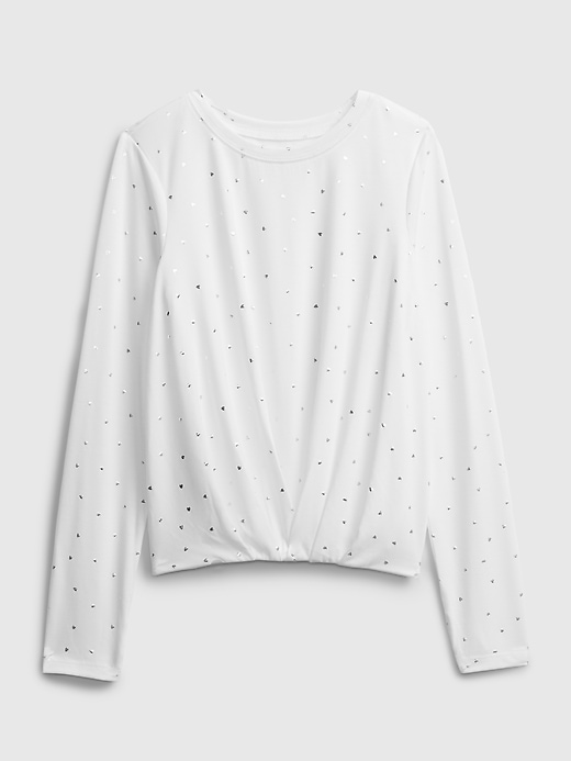 1 of 8 showing, with the color new off white of product GapFIt Kids Twist Shirt