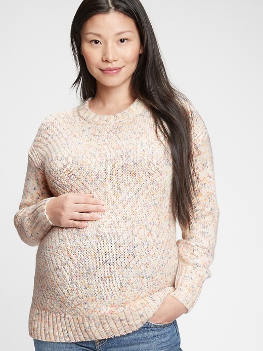 Image number 4 showing, Maternity Bobble Stitch Crewneck Sweater