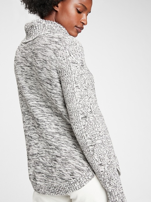 Image number 2 showing, Cable Knit Turtleneck Sweater