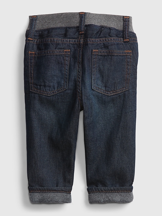 Image number 2 showing, Baby Straight Fleece Lined Jeans