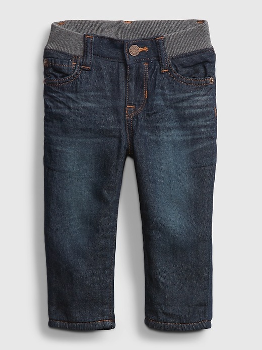 Image number 3 showing, Baby Straight Fleece Lined Jeans