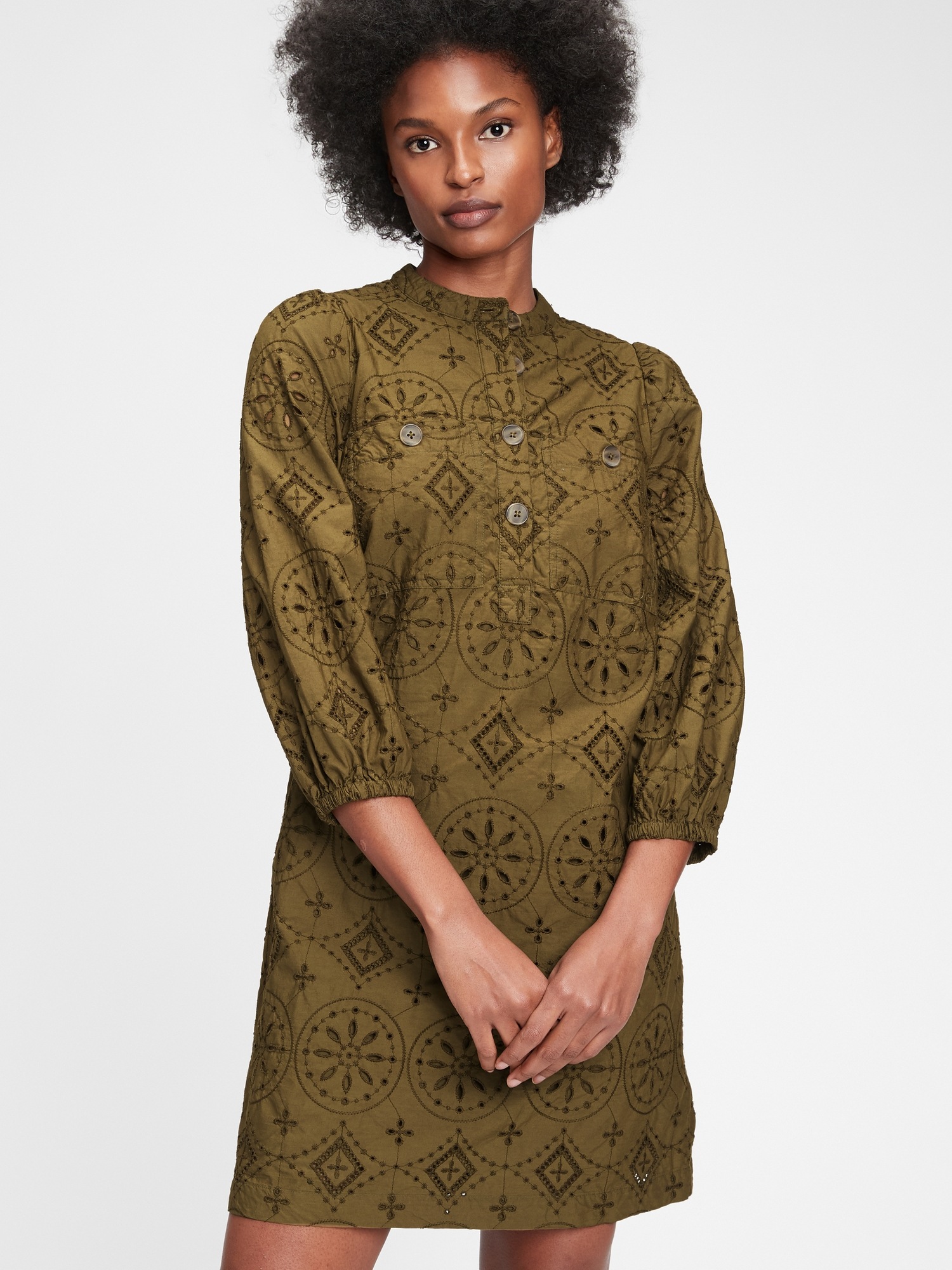 gap midi eyelet dress