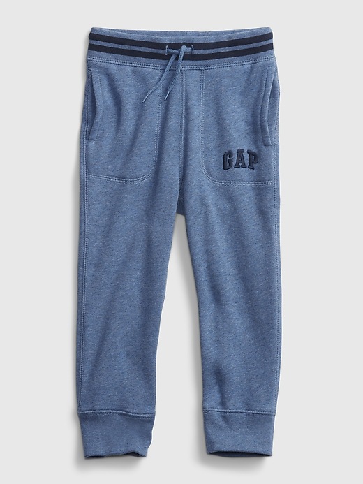 1 of 8 showing, with the color blue heather of product Toddler Gap Logo Pull-On Joggers