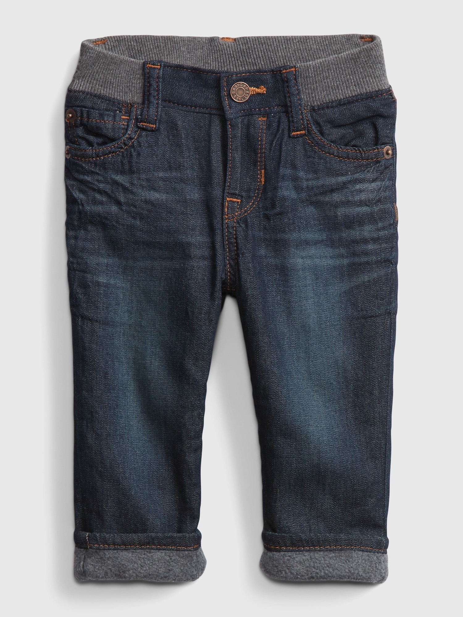 Baby Straight Fleece Lined Jeans | Gap