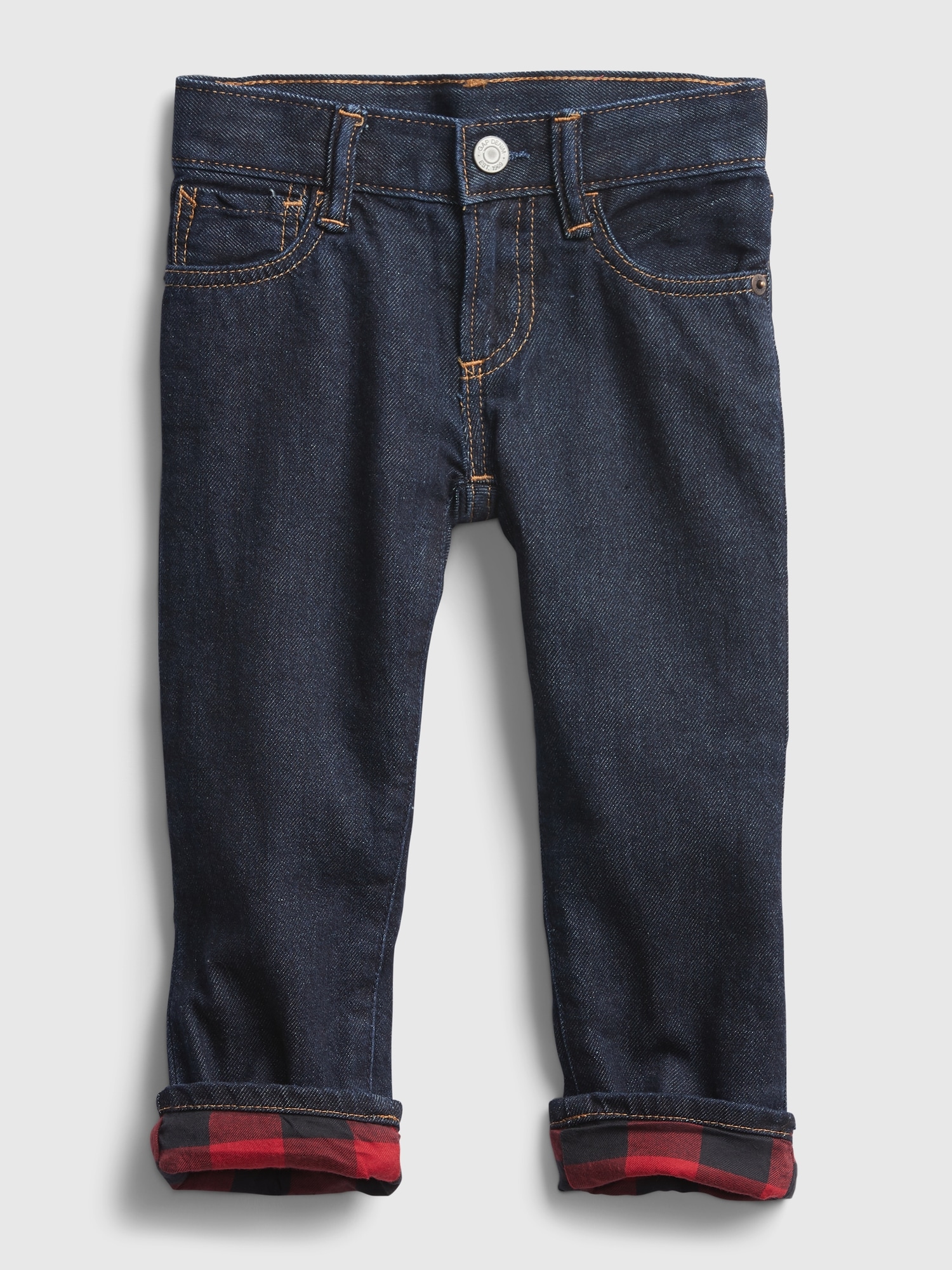 Toddler Plaid Lined Straight Jeans | Gap