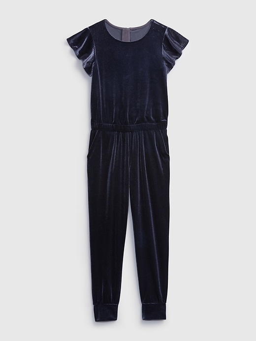 1 of 8 showing, with the color dark night of product Kids Velvet Jumpsuit