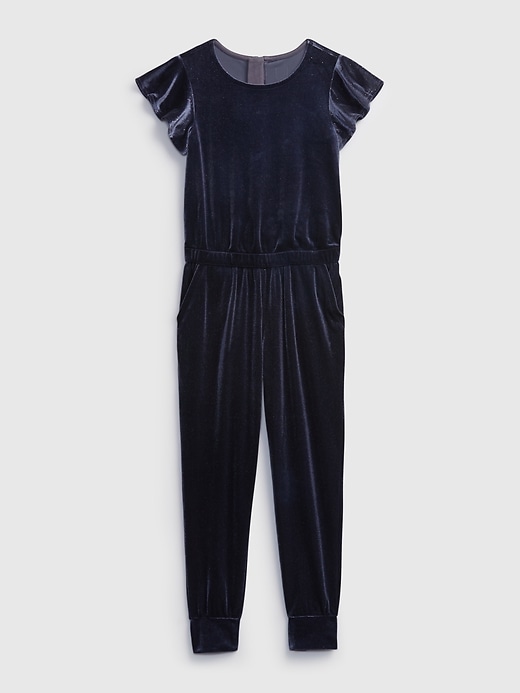 View large product image 1 of 1. Kids Velvet Jumpsuit