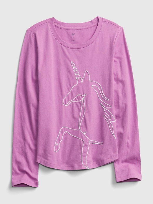 1 of 8 showing, with the color orchid of product Kids Interactive Graphic T-Shirt