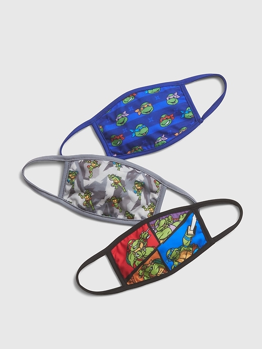 1 of 8 showing, with the color multi ninja turtles of product Kids Ninja Turtles Face Mask (3-Pack)