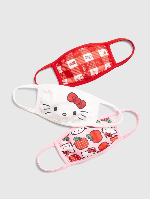 1 of 8 showing, with the color multi red hello kitty of product Kids Hello Kitty Face Mask (3-Pack)