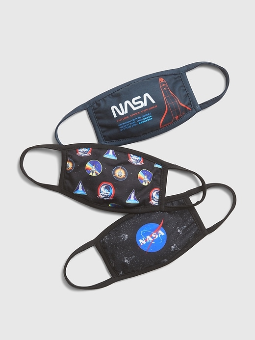 1 of 8 showing, with the color multi blue nasa of product Kids Nasa Face Mask (3-Pack)