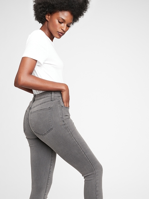 2 of 8 showing, with the color glacier grey of product High Rise Universal Jegging with Secret Smoothing Pockets