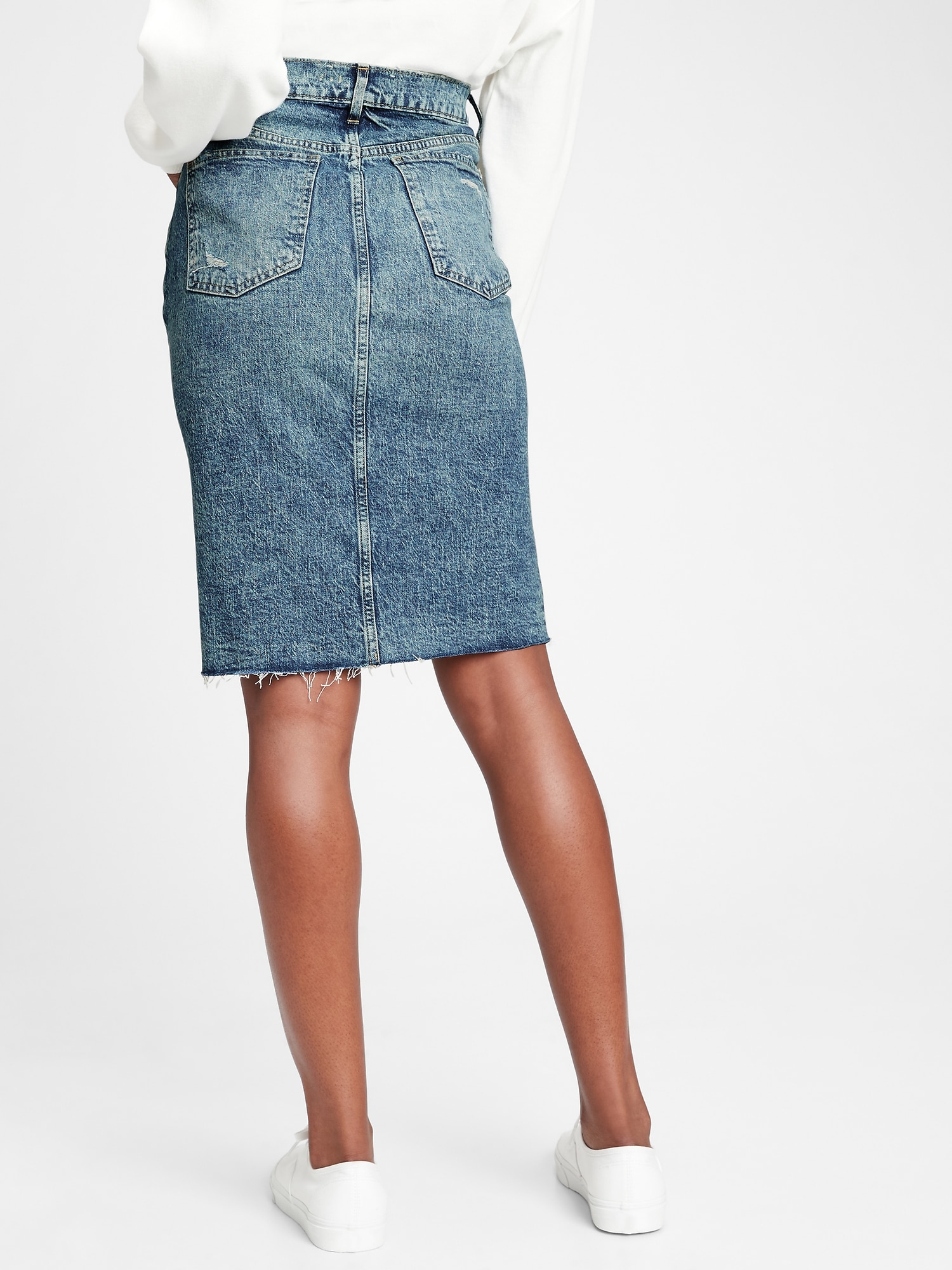 gap denim pencil skirt