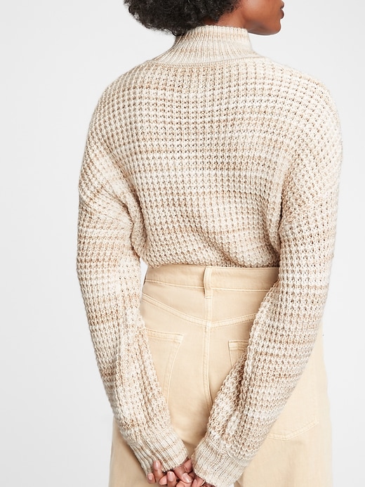 2 of 8 showing, with the color natural beige of product Space-Dye Mockneck Sweater