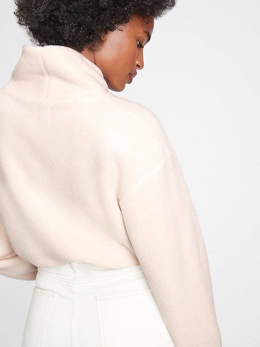 Gap fleece turtleneck sweatshirt hotsell