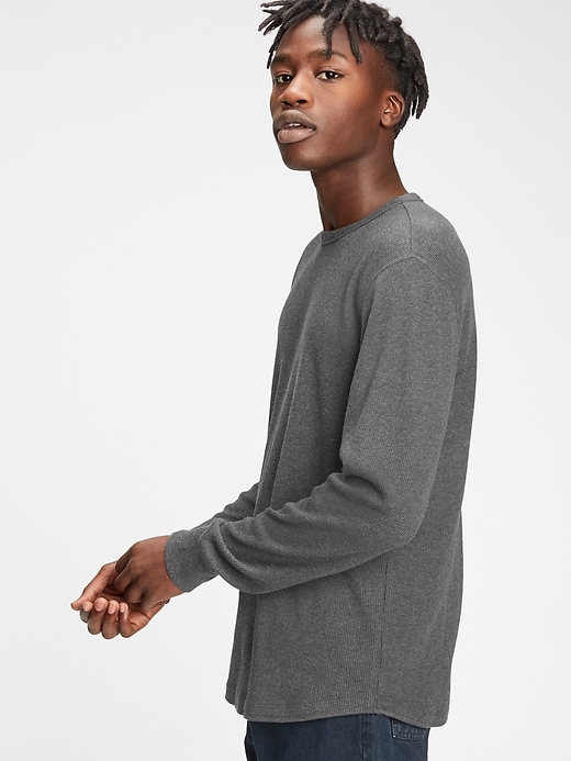 1 of 8 showing, with the color charcoal gray of product Waffle-Knit T-Shirt