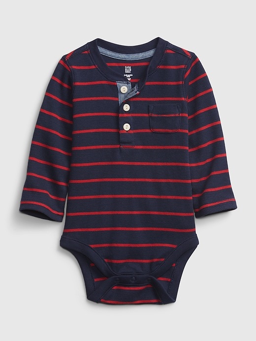 Image number 4 showing, Baby Henley Long Sleeve Bodysuit