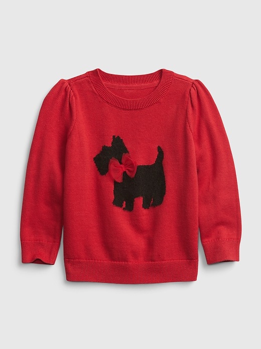 Image number 1 showing, Toddler Crewneck Dog Graphic Sweater