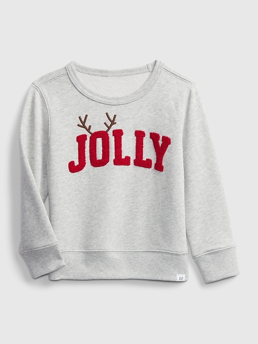 1 of 8 showing, with the color jolly grey of product Toddler Crewneck Graphic Sweater