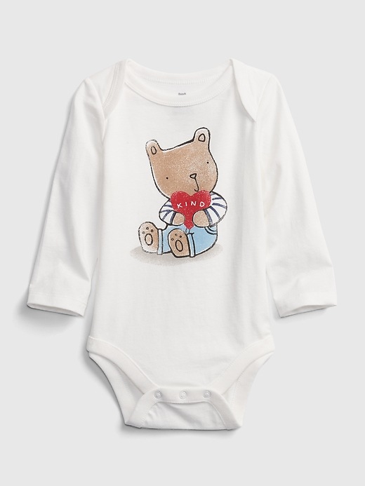 1 of 8 showing, with the color cookie new off white of product Baby Mix and Match Winter Graphic Bodysuit