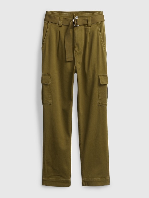 Image number 8 showing, High Rise Belted Cargo Khaki Pants