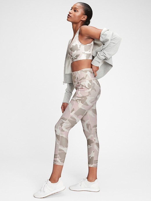 Image number 1 showing, GapFit High Rise Print Pocket 7/8 Leggings in Sculpt Revolution