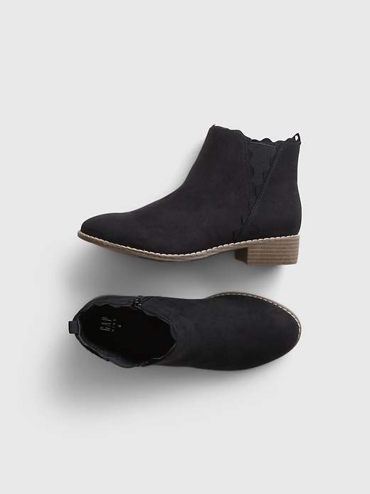 Image number 1 showing, Kids Scalloped Ankle Boots